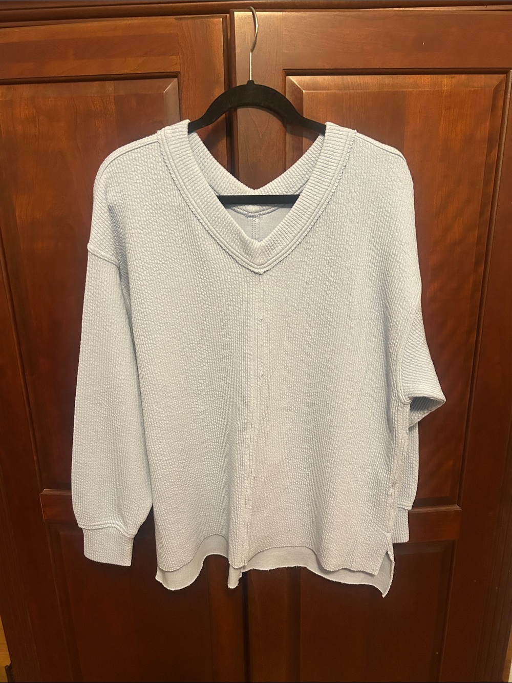 aerie Pale Blue V-Neck Knit Sweater